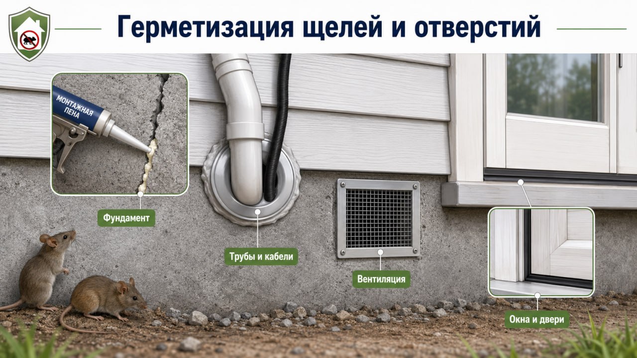 Способы герметизации щелей и отверстий